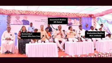 Bilkis Bano Case Convict Shailesh Bhatt Seen Sharing Stage With Gujarat BJP MLA Shaileshbhai Bhabhor and MP Jasvantsinh Bhabhor in Dahod (See Pic)